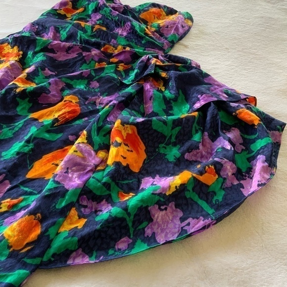 VINTAGE Silk Studio Floral Mini Dress - Picture 3 of 6